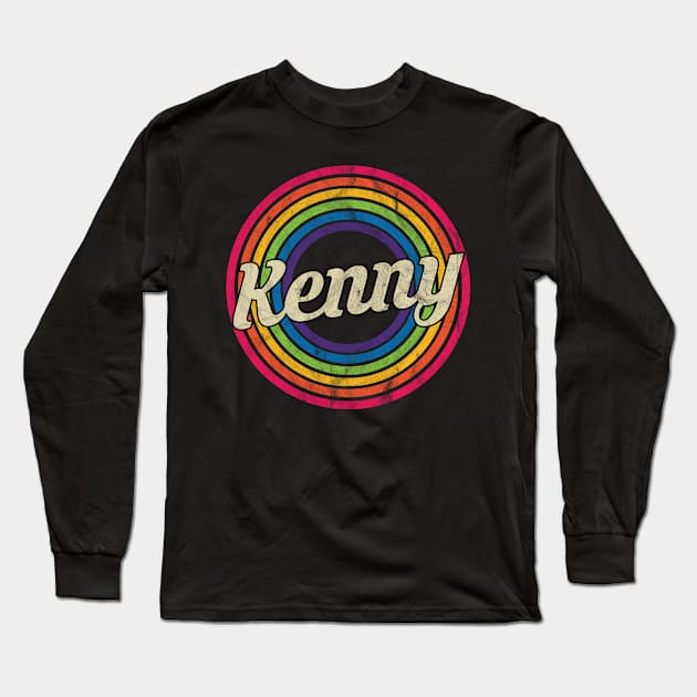 Kenny - Retro Rainbow Faded-Style Long Sleeve T-Shirt by MaydenArt